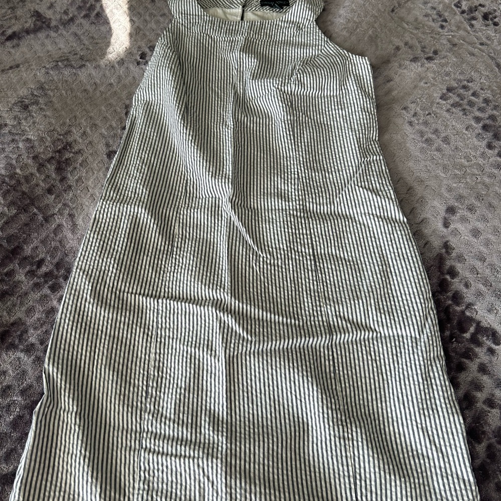 Cynthia Rowley Green and White Striped Midi Dress